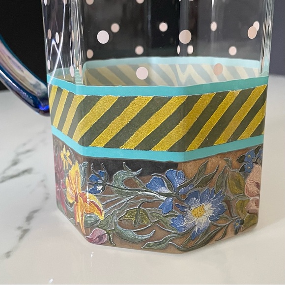 Garland Glass Pitcher by Mackenzie Childs - Picture 3 of 10